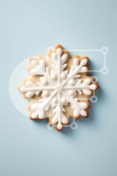 Intra Συλλεκτικό Ξύλινο Παζλ Plywood  4mm - Μπισκότο νιφάδα χιονιού με λευκό γλάσο σε υπόλευκο φόντο Σε Ξύλινο Κουτί - Διαστάσεις: 10x10 cm – 25 κομμάτια