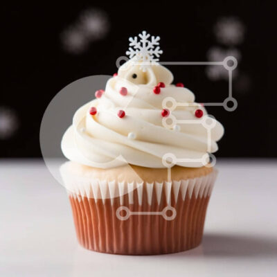 Intra Συλλεκτικό Ξύλινο Παζλ Plywood  4mm - Cupcake με White Frosting και Red Sprinkles Σε Ξύλινο Κουτί - Διαστάσεις: 10x10 cm – 25 κομμάτια - Image 1