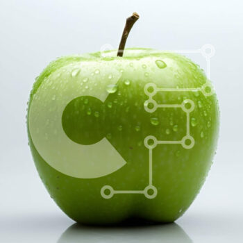 Intra Συλλεκτικό Ξύλινο Παζλ Plywood  4mm - Φρέσκο ​​πράσινο μήλο με σταγονίδια αφρώδους νερού Σε Ξύλινο Κουτί - Διαστάσεις: 10x10 cm – 25 κομμάτια - Image 1