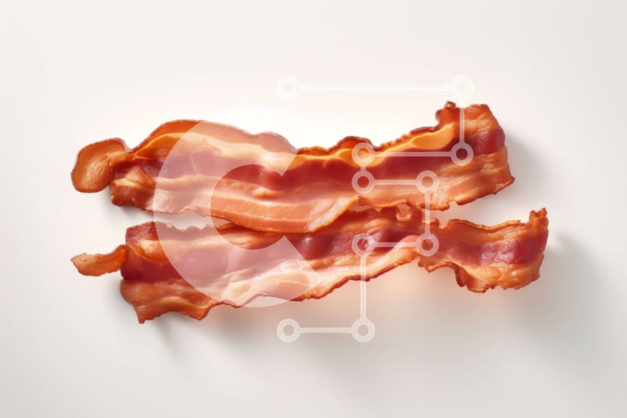 Intra Συλλεκτικό Ξύλινο Παζλ Plywood  4mm - Λωρίδες μπέικον σε λευκή επιφάνεια Σε Ξύλινο Κουτί - Διαστάσεις: 10x10 cm – 25 κομμάτια