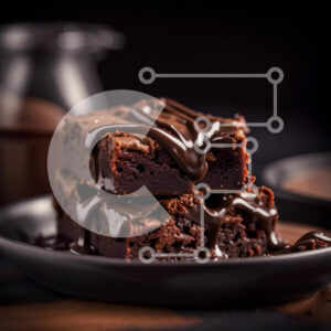 Intra Συλλεκτικό Ξύλινο Παζλ Plywood  4mm - Νόστιμη και δελεαστική στοίβα μπράουνις με γλάσο σοκολάτας Σε Ξύλινο Κουτί - Διαστάσεις: 10x10 cm – 25 κομμάτια