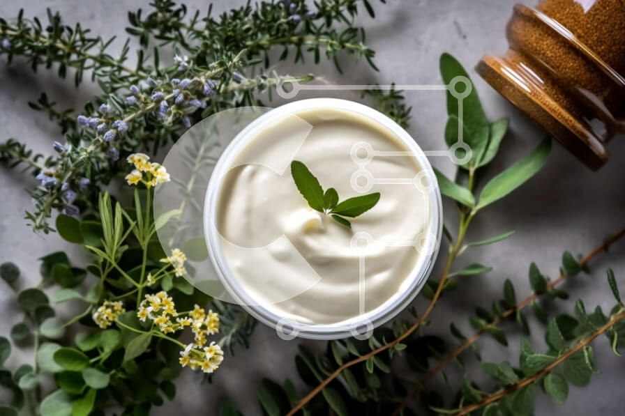 Intra Συλλεκτικό Ξύλινο Παζλ Plywood  4mm - Νόστιμη σαντιγί σε ένα κρεβάτι με φρέσκα βότανα και φυτά Σε Ξύλινο Κουτί - Διαστάσεις: 10x10 cm – 25 κομμάτια