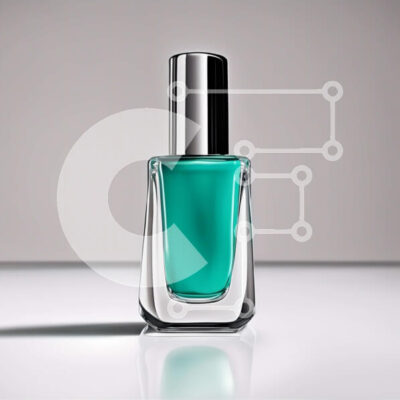 Intra Συλλεκτικό Ξύλινο Παζλ Plywood  4mm - Κομψό και μοντέρνο πράσινο μπουκάλι βερνικιού νυχιών - Turquoise Shine Σε Ξύλινο Κουτί - Διαστάσεις: 10x10 cm – 25 κομμάτια - Image 1