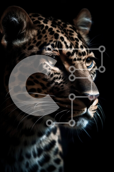 Intra Συλλεκτικό Ξύλινο Παζλ Plywood  4mm - Κοντινό πλάνο άγριας λεοπάρδαλης με μάτια κλειστά και στόμα ανοιχτό Σε Ξύλινο Κουτί - Διαστάσεις: 10x10 cm – 25 κομμάτια