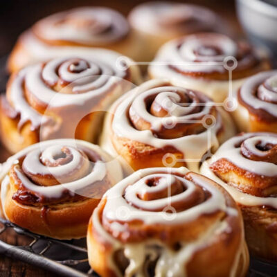 Intra Συλλεκτικό Ξύλινο Παζλ Plywood  4mm - Λαχταριστός δίσκος με ρολά κανέλας με κρέμα τυρί παγωμένο Σε Ξύλινο Κουτί - Διαστάσεις: 10x10 cm – 25 κομμάτια - Image 1