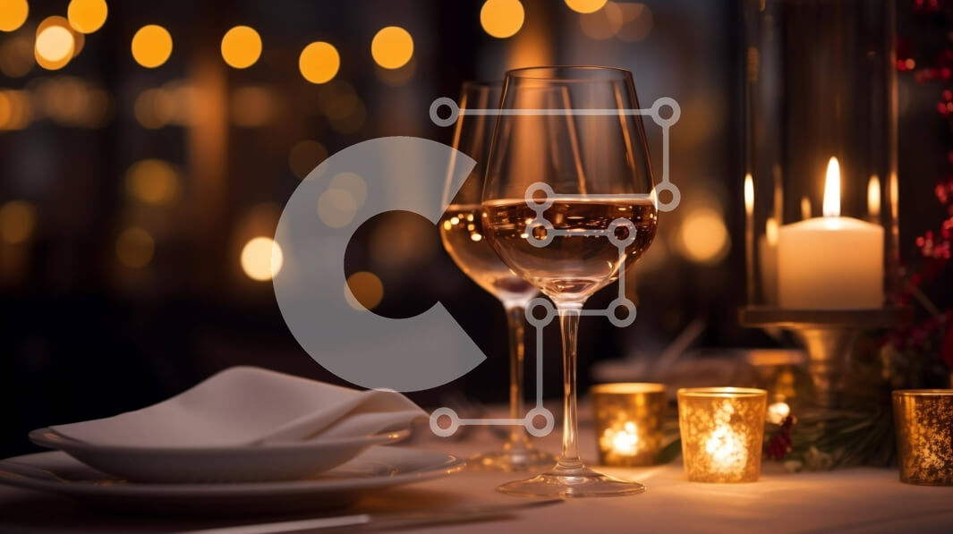 Intra Συλλεκτικό Ξύλινο Παζλ Plywood  4mm - Ρύθμιση τραπεζαρίας με ποτήρια κρασιού και κηροπήγια Σε Ξύλινο Κουτί - Διαστάσεις: 10x10 cm – 25 κομμάτια