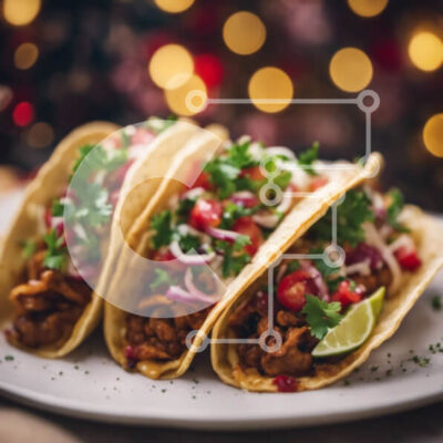 Intra Συλλεκτικό Ξύλινο Παζλ Plywood 4mm - Νόστιμα Tacos σε λευκό πιάτο Σε Ξύλινο Κουτί - Διαστάσεις: 10x10 cm – 25 κομμάτια - Image 1