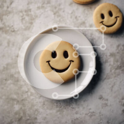Intra Συλλεκτικό Ξύλινο Παζλ Plywood 4mm - Μπισκότα Smiley Face στο πιάτο Σε Ξύλινο Κουτί - Διαστάσεις: 10x10 cm – 25 κομμάτια - Image 1