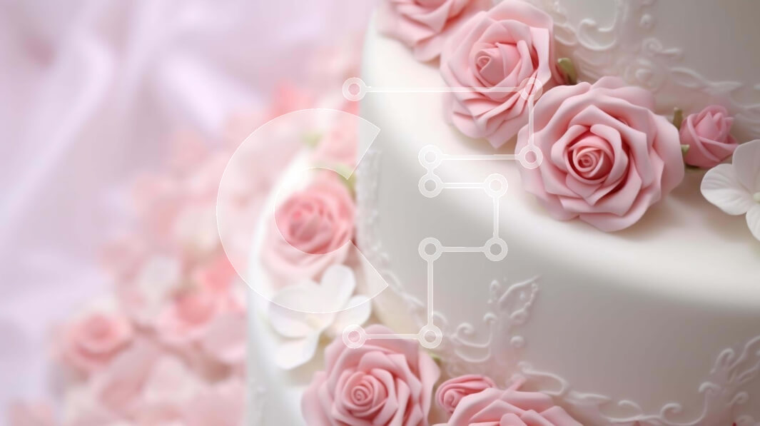 Intra Συλλεκτικό Ξύλινο Παζλ Plywood  4mm - Λευκή γαμήλια τούρτα με ροζ τριαντάφυλλα και λουλούδια Σε Ξύλινο Κουτί - Διαστάσεις: 10x10 cm – 25 κομμάτια