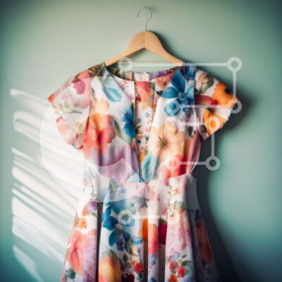 Intra Συλλεκτικό Ξύλινο Παζλ Plywood  4mm - Ζωντανό φλοράλ φόρεμα σε κρεμάστρα ρούχων Σε Ξύλινο Κουτί - Διαστάσεις: 10x10 cm – 25 κομμάτια - Image 1