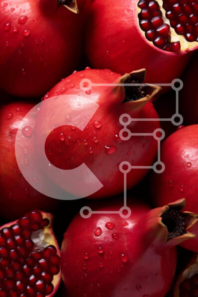 Intra Συλλεκτικό Ξύλινο Παζλ Plywood  4mm - Σωρός από κόκκινα ρόδια καλυμμένα με σταγονίδια νερού Σε Ξύλινο Κουτί - Διαστάσεις: 10x10 cm – 25 κομμάτια