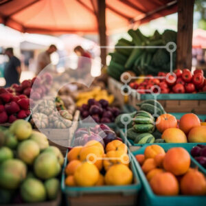 Intra Συλλεκτικό Ξύλινο Παζλ Plywood  4mm - Ζωντανή Farmer's Market που παρουσιάζει ποικιλία φρέσκων προϊόντων Σε Ξύλινο Κουτί - Διαστάσεις: 10x10 cm – 25 κομμάτια