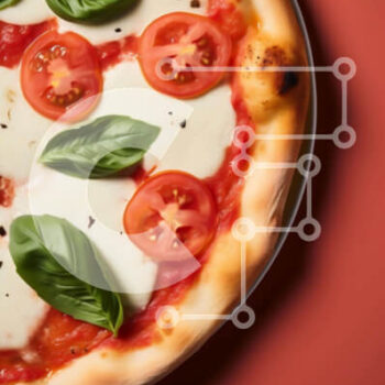 Intra Συλλεκτικό Ξύλινο Παζλ Plywood  4mm - Φρέσκια πίτσα Margherita με ντομάτες, μοτσαρέλα και βασιλικό Σε Ξύλινο Κουτί - Διαστάσεις: 10x10 cm – 25 κομμάτια - Image 1