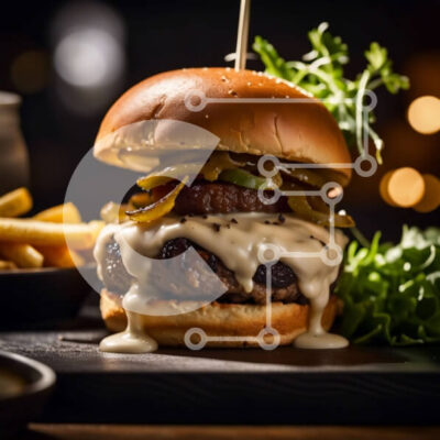 Intra Συλλεκτικό Ξύλινο Παζλ Plywood  4mm - Λαχταριστό μοσχαρίσιο μπιφτέκι με τυρί και φρέσκα υλικά Σε Ξύλινο Κουτί - Διαστάσεις: 10x10 cm – 25 κομμάτια - Image 1