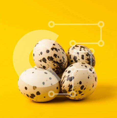 Intra Συλλεκτικό Ξύλινο Παζλ Plywood  4mm - Αυγά ορτυκιού σε κίτρινο φόντο Σε Ξύλινο Κουτί - Διαστάσεις: 10x10 cm – 25 κομμάτια - Image 1