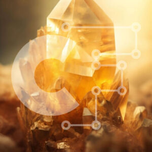 Intra Συλλεκτικό Ξύλινο Παζλ Plywood  4mm - Φυσικό κίτρινο κρύσταλλο σε βράχους και ορυκτά Σε Ξύλινο Κουτί - Διαστάσεις: 10x10 cm – 25 κομμάτια