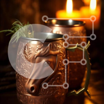 Intra Συλλεκτικό Ξύλινο Παζλ Plywood  4mm - Χάλκινες κούπες με κεφάλι αλόγου και σχέδιο κλαδί ελιάς Σε Ξύλινο Κουτί - Διαστάσεις: 10x10 cm – 25 κομμάτια - Image 1