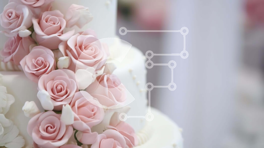 Intra Συλλεκτικό Ξύλινο Παζλ Plywood  4mm - Κομψή τούρτα τριών επιπέδων με ροζ τριαντάφυλλα Σε Ξύλινο Κουτί - Διαστάσεις: 10x10 cm – 25 κομμάτια