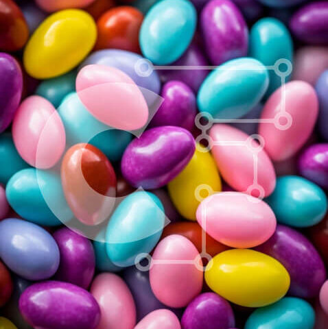 Intra Συλλεκτικό Ξύλινο Παζλ Plywood  4mm - Πολύχρωμα ζαχαρωτά σε διάφορα σχήματα και χρώματα Σε Ξύλινο Κουτί - Διαστάσεις: 10x10 cm – 25 κομμάτια - Image 1