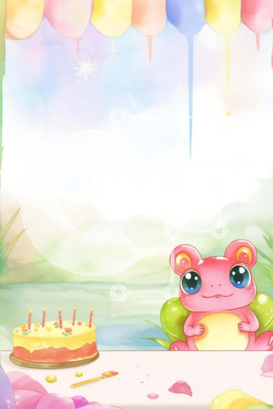 Intra Συλλεκτικό Ξύλινο Παζλ Plywood  4mm - Ροζ βάτραχος με τούρτα γενεθλίων και μπαλόνια Σε Ξύλινο Κουτί - Διαστάσεις: 10x10 cm – 25 κομμάτια