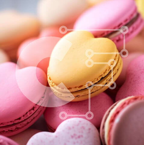 Intra Συλλεκτικό Ξύλινο Παζλ Plywood  4mm - Αμυγδαλωτά σε σχήμα καρδιάς σε ροζ, κίτρινο και λευκό Σε Ξύλινο Κουτί - Διαστάσεις: 10x10 cm – 25 κομμάτια - Image 1