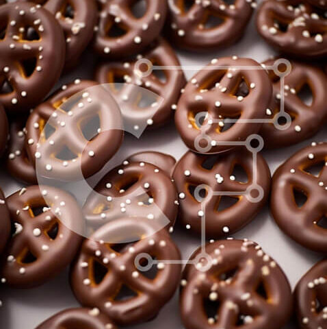 Intra Συλλεκτικό Ξύλινο Παζλ Plywood  4mm - Λαχταριστά σοκολατένια κουλούρια σε σχήμα καρδιάς ανάποδα Σε Ξύλινο Κουτί - Διαστάσεις: 10x10 cm – 25 κομμάτια - Image 1