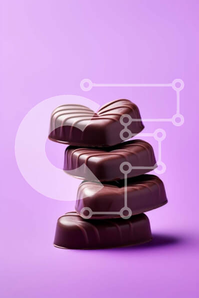 Intra Συλλεκτικό Ξύλινο Παζλ Plywood  4mm - Στοίβα από καραμέλες σοκολάτας σε σχήμα καρδιάς για την ημέρα του Αγίου Βαλεντίνου Σε Ξύλινο Κουτί - Διαστάσεις: 10x10 cm – 25 κομμάτια