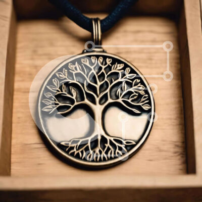 Intra Συλλεκτικό Ξύλινο Παζλ Plywood  4mm - Μενταγιόν Tree of Life σε ανοιχτό ξύλινο κουτί Σε Ξύλινο Κουτί - Διαστάσεις: 10x10 cm – 25 κομμάτια - Image 1