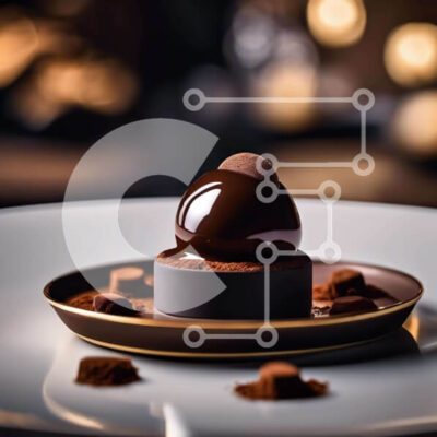 Intra Συλλεκτικό Ξύλινο Παζλ Plywood  4mm - Νόστιμο επιδόρπιο σοκολάτας σε οβάλ πιάτο Σε Ξύλινο Κουτί - Διαστάσεις: 10x10 cm – 25 κομμάτια - Image 1