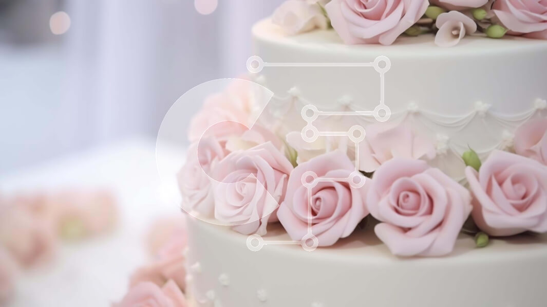 Intra Συλλεκτικό Ξύλινο Παζλ Plywood  4mm - Κομψή τούρτα τριών επιπέδων με ροζ τριαντάφυλλα Σε Ξύλινο Κουτί - Διαστάσεις: 10x10 cm – 25 κομμάτια