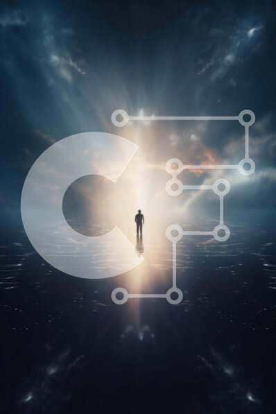 Intra Συλλεκτικό Ξύλινο Παζλ Plywood  4mm - Σιλουέτα πρόσωπο που στέκεται στο νερό με τα φώτα και τις σκιές Σε Ξύλινο Κουτί - Διαστάσεις: 10x10 cm – 25 κομμάτια