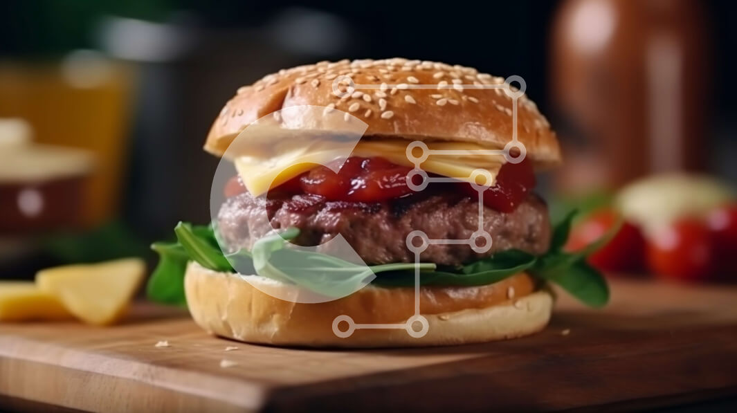 Intra Συλλεκτικό Ξύλινο Παζλ Plywood  4mm - Λαχταριστό Cheeseburger με όλα τα εξαρτήματα Σε Ξύλινο Κουτί - Διαστάσεις: 10x10 cm – 25 κομμάτια