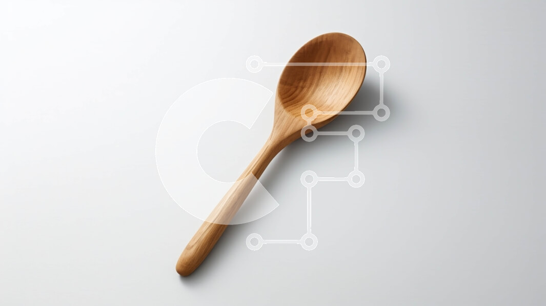 Intra Συλλεκτικό Ξύλινο Παζλ Plywood  4mm - Όμορφη εικόνα ενός ξύλινου κουταλιού σε μια καθαρή λευκή επιφάνεια Σε Ξύλινο Κουτί - Διαστάσεις: 10x10 cm – 25 κομμάτια