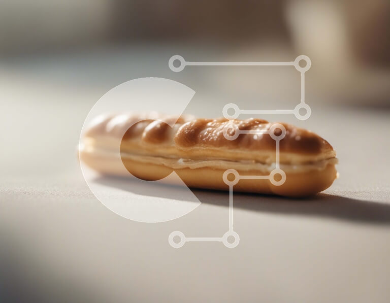 Intra Συλλεκτικό Ξύλινο Παζλ Plywood  4mm - Σάντουιτς κρουασάν σε φόντο πίνακα Σε Ξύλινο Κουτί - Διαστάσεις: 10x10 cm – 25 κομμάτια