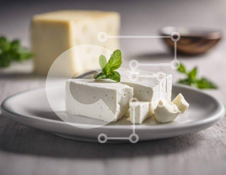 Intra Συλλεκτικό Ξύλινο Παζλ Plywood  4mm - Πιάτο τυριού με γαρνιτούρα από φύλλα μέντας Σε Ξύλινο Κουτί - Διαστάσεις: 10x10 cm – 25 κομμάτια