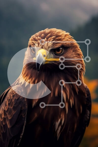 Intra Συλλεκτικό Ξύλινο Παζλ Plywood  4mm - Εκπληκτική εικόνα ενός χρυσαετού που σκαρφαλώνει σε μια βραχώδη επιφάνεια Σε Ξύλινο Κουτί - Διαστάσεις: 10x10 cm – 25 κομμάτια