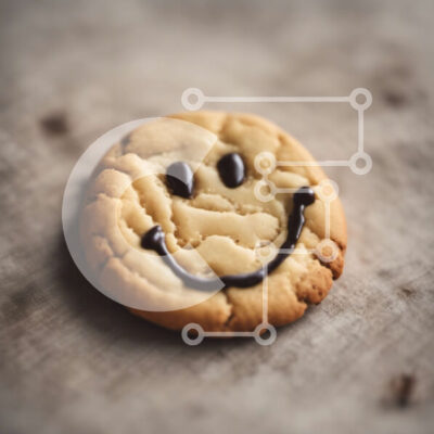 Intra Συλλεκτικό Ξύλινο Παζλ Plywood 4mm - Μπισκότο Smiley με σοκολατένιο πάγωμα σε ξύλινη επιφάνεια Σε Ξύλινο Κουτί - Διαστάσεις: 10x10 cm – 25 κομμάτια - Image 1