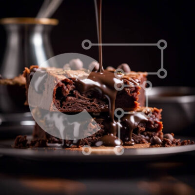 Intra Συλλεκτικό Ξύλινο Παζλ Plywood  4mm - Decadent Brownies σοκολάτας με περιχυμένη σάλτσα σοκολάτας Σε Ξύλινο Κουτί - Διαστάσεις: 10x10 cm – 25 κομμάτια - Image 1