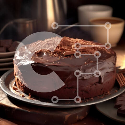 Intra Συλλεκτικό Ξύλινο Παζλ Plywood  4mm - Αφεθείτε σε ένα κέικ σοκολάτας με πάγωμα σοκολάτας Σε Ξύλινο Κουτί - Διαστάσεις: 10x10 cm – 25 κομμάτια - Image 1