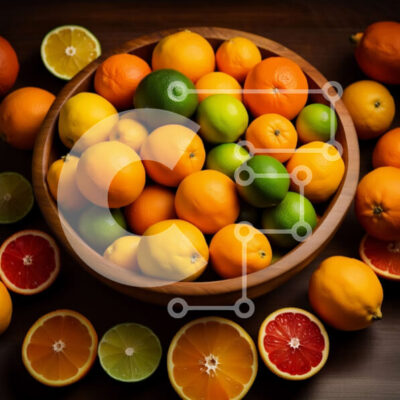 Intra Συλλεκτικό Ξύλινο Παζλ Plywood  4mm - Ζωντανό μπολ με πορτοκάλια και λάιμ σε ένα ρουστίκ ξύλινο τραπέζι Σε Ξύλινο Κουτί - Διαστάσεις: 10x10 cm – 25 κομμάτια - Image 1