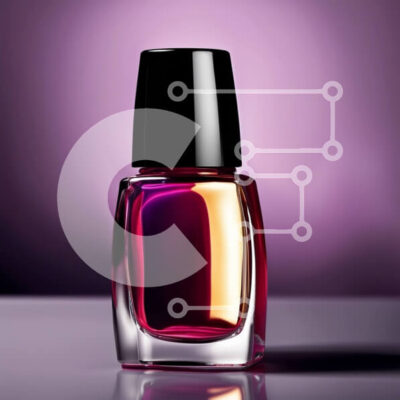 Intra Συλλεκτικό Ξύλινο Παζλ Plywood 4mm - Κομψό μπουκάλι βερνικιού νυχιών σε ροζ και μωβ χρώματα Σε Ξύλινο Κουτί - Διαστάσεις: 10x10 cm – 25 κομμάτια - Image 1