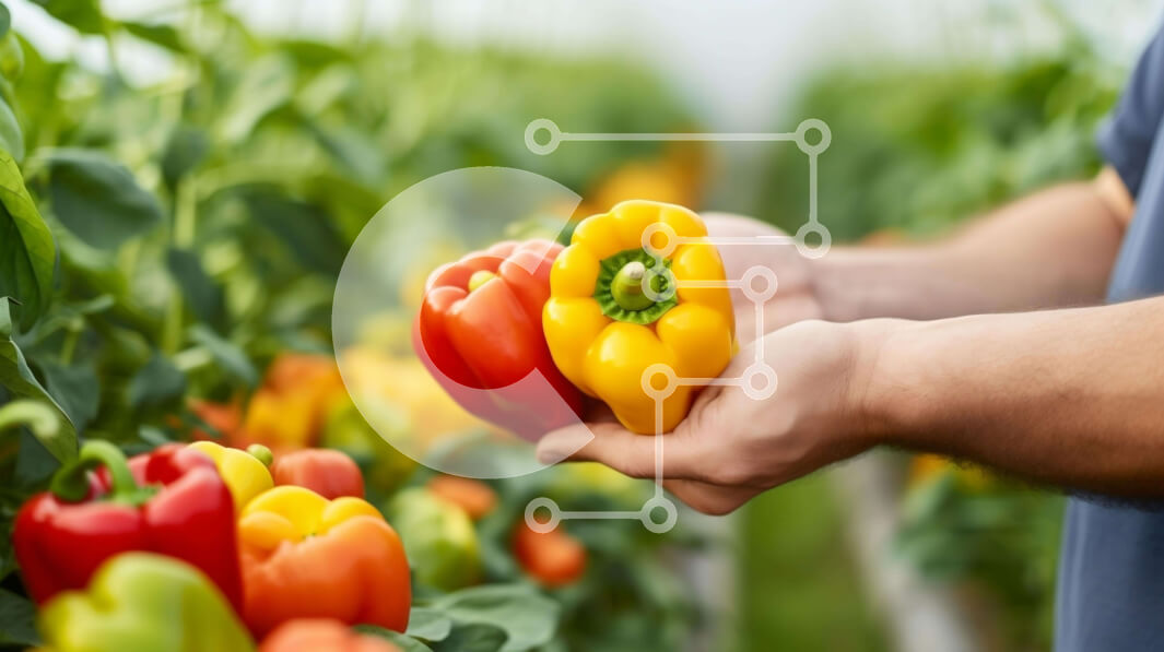 Intra Συλλεκτικό Ξύλινο Παζλ Plywood  4mm - Άτομο που κρατά φρέσκες πιπεριές στα χέρια Σε Ξύλινο Κουτί - Διαστάσεις: 10x10 cm – 25 κομμάτια