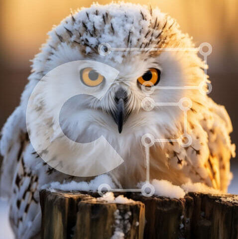 Intra Συλλεκτικό Ξύλινο Παζλ Plywood  4mm - Εκπληκτική εικόνα μιας λευκής κουκουβάγιας σε χιονισμένο περιβάλλον Σε Ξύλινο Κουτί - Διαστάσεις: 10x10 cm – 25 κομμάτια - Image 1