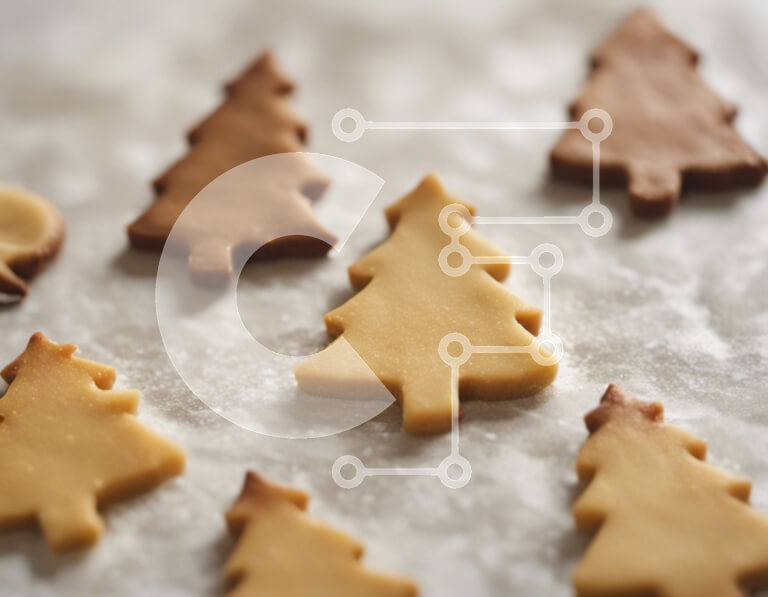 Intra Συλλεκτικό Ξύλινο Παζλ Plywood  4mm - Μπισκότα Χριστουγεννιάτικου Δέντρου σε χαρτί περγαμηνής Σε Ξύλινο Κουτί - Διαστάσεις: 10x10 cm – 25 κομμάτια