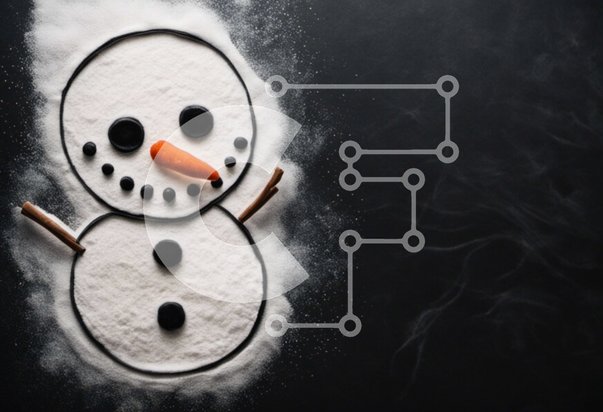 Intra Συλλεκτικό Ξύλινο Παζλ Plywood  4mm - Χιονάνθρωπος με ζάχαρη άχνη με μπράτσα κανέλας Σε Ξύλινο Κουτί - Διαστάσεις: 10x10 cm – 25 κομμάτια