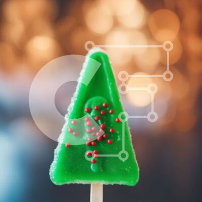 Intra Συλλεκτικό Ξύλινο Παζλ Plywood  4mm - Ανάποδο Χριστουγεννιάτικο Δέντρο Popsicle με Πασπαλίσματα Σε Ξύλινο Κουτί - Διαστάσεις: 10x10 cm – 25 κομμάτια - Image 1