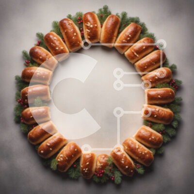 Intra Συλλεκτικό Ξύλινο Παζλ Plywood  4mm - Ανάποδα στεφάνι ψωμιού με πρασινάδα Σε Ξύλινο Κουτί - Διαστάσεις: 10x10 cm – 25 κομμάτια - Image 1