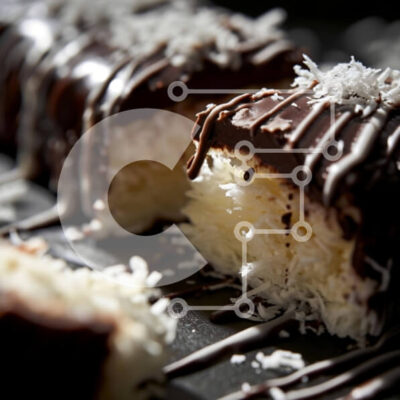 Intra Συλλεκτικό Ξύλινο Παζλ Plywood  4mm - Κέικ σοκολάτας με πασπαλίσματα καρύδας Σε Ξύλινο Κουτί - Διαστάσεις: 10x10 cm – 25 κομμάτια - Image 1