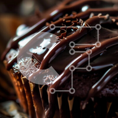 Intra Συλλεκτικό Ξύλινο Παζλ Plywood  4mm - Cupcake σοκολάτας βουτηγμένο σε σάλτσα σοκολάτας Σε Ξύλινο Κουτί - Διαστάσεις: 10x10 cm – 25 κομμάτια - Image 1