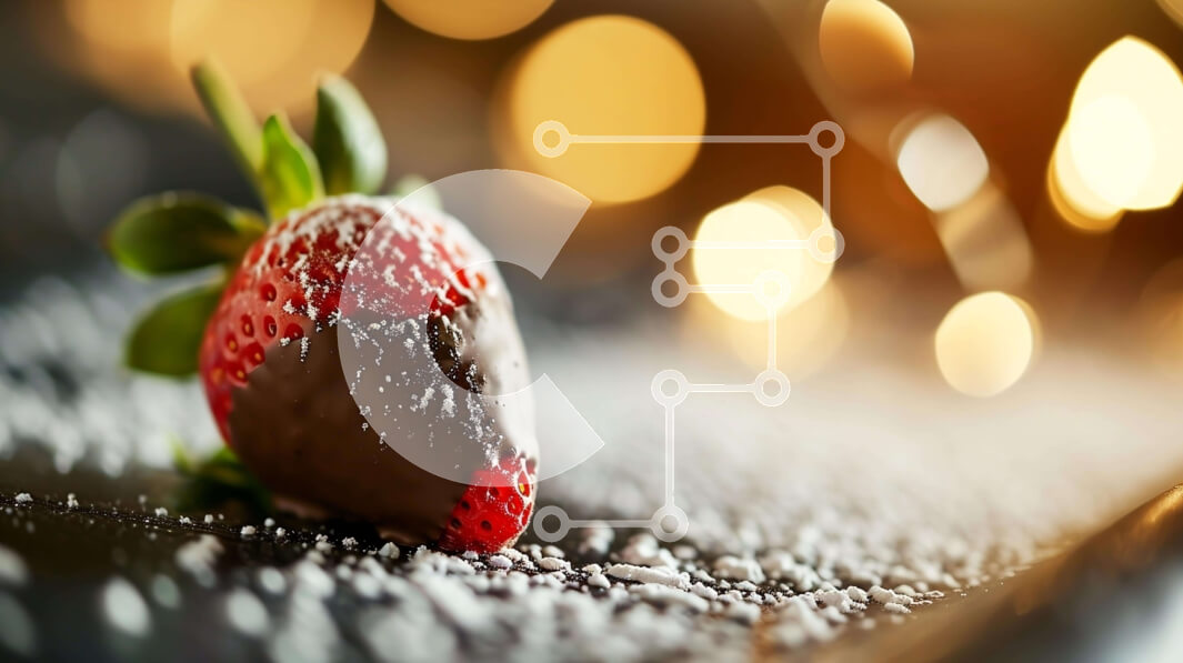 Intra Συλλεκτικό Ξύλινο Παζλ Plywood  4mm - Φράουλα καλυμμένη με σοκολάτα με ζάχαρη άχνη Σε Ξύλινο Κουτί - Διαστάσεις: 10x10 cm – 25 κομμάτια